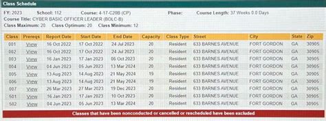 army bolc schedule